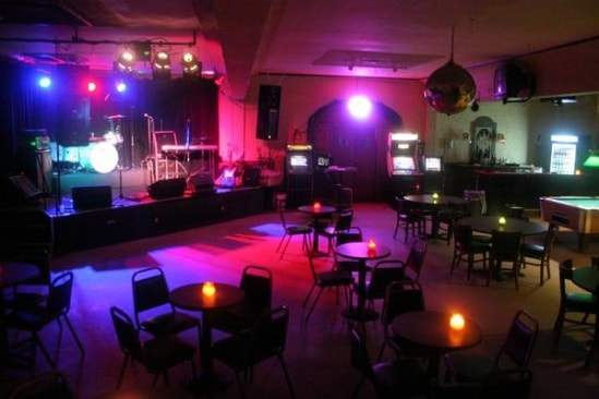 back room at Club Garibaldi for parties and music